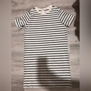 H&M White and Black Striped Mini Dress